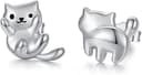 Kolczyki ze srebrną kocią łapką - sztyfty