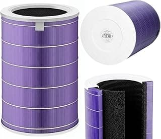 INFLOO - Filtr Zamienny dla Xiaomi Mi Air Purifier, dla 2, dla 2C, dla 2H, dla 2S, dla 3, dla 3H, dla 3C, dla PRO – M8R-FLH HEPA E11 z Węglem Aktywnym, Usuwa Kurz, Pyłki, Futro - Chip RFID - Fioletowy