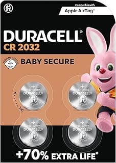 Duracell CR2032 litowe baterie pastylkowe 3V 4-pak; Do 70% dłuższe działanie; Do Apple AirTag, kluczy zbliżeniowych, urządzeń domowych, akcesoriów sportowych i medycznych; Technologia Baby Secure