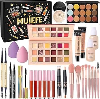 Zestaw kosmetyków do makijażu (paleta cieni, pomadka, eyeliner)